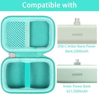 khanka Hard Travel Case with Anker 621 Nano Power Bank,5,000mAh Portable Charger,Case Only (Green)