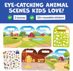 Reusable Sticker Books for Toddlers 1-3, Stickers for Toddlers 2-4 Years - Stickers for Kids Airplane Toys for Toddler 1-3, Toddler Travel Toys - Reusable Sticker Book Birthday Gifts for Boys Girls