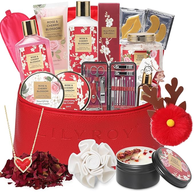 Gifts for Women - 36Pcs Rose Bath and Body Gift Set, Spa Gift Set for Women, Beauty Care Kit | Gift for Christmas, Birthday, Mothers Day, Valentines Day Gifts for Her Wife Perfect for Travel