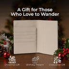 WANDERINGS Leather Passport Holder for Travel – RFID Blocking Passport Wallet & Cover for Men and Women – Slim Travel Wallet Case with Card Slots – Genuine Full Grain Leather – 5.5" x 4" - Oat Color