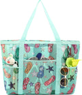 Fammart Mesh Beach Bag with Zipper, Large Beach Tote for Women, Toys Pool Swim Bag Travel Vacation Cruise Essentials