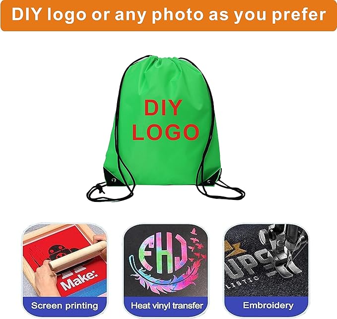 JohahaTim Drawstring Backpack Bulk 20 Pcs Draw String Backpack Bags DIY Gym Sports Traveling Yoga Cinch Bag Sackpack Drawstring (10 Color multi color)
