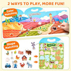 JoyCat Reusable Sticker Book Set (3-Pack): Farm, Pizza-Making, Weather - 90 Pcs Stickers for Toddlers, Kids Sticker Activity Book, Road Trip Travel Toys, Birthday Gifts for Boys and Girls