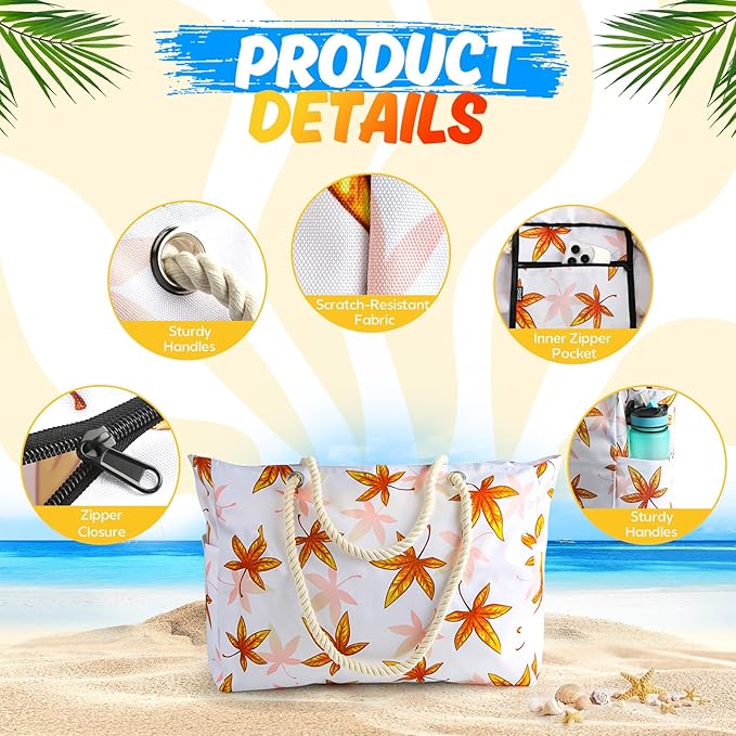 SRISE Large Beach Bag for Women & Men, Beach Bags Waterproof Sandproof, Travel Tote Bag, Swim Pool Bag for Family Outdoor