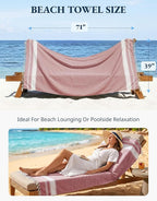 LANE LINEN Beach Towel Set of 4, Turkish Beach Towel Set, Pre-Washed Pool Towels, Quick Dry Travel Beach Towel, Extra Large Beach Towels Oversized, 39"x71" - Cashmere Rose