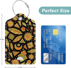 Rimilak 3 Pcs PU Leather Luggage Tags for Suitcase, Travel Cruise Luggage Tag with Privacy Flap, Name ID Label and Metal Loop for Women Men Baggage Handbag School Bag Backpack, Abstract Datura