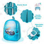 BABY JOY 2 PCS Kids Luggage, 16” Carry-on Hardshell Suitcase with Wheels & Hardside Backpack for Boys Girls, Airline-Approved Toddler Travel Luggage Set (Racing Car)