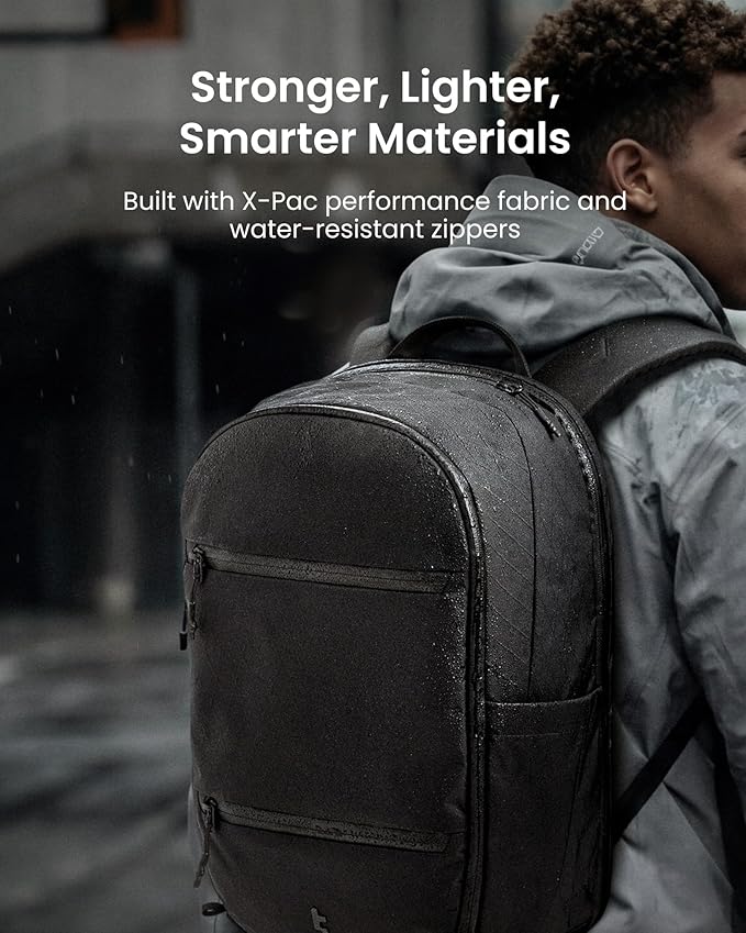 tomtoc Laptop Backpack 26L X-Pac, Large Business Work Bag Fits 15.6-16 Inch Laptop, Water-Resistant Durable Computer Travel Backpack for Business Trip, Weekend Getaway