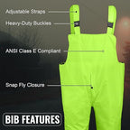 Global Glove FrogWear GLO-8000 Unisex High-Visibility Rain Suit, Lightweight Three-Piece Rain Gear with Waterproof Jacket, Bibs, and Detachable Hood – Neon Yellow, 4X-Large