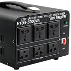 Yinleader 5000W Voltage Converter Transformer Step Up 110V-120V to220V-240V or Step Down 220V to 110V AC Power Converter w/US Standard Power Cord,Circuit Breaker Protection