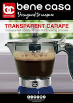 Bene Casa Blue Portable Electric Espresso Maker/Cafetera, 1-3 Cups/Shots (1, BLUE)