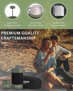 POLIVIAR French Press Coffee Maker, 12 oz Portable French Press with Mini Canister and Collection Bag, Double Wall Insulation & Dual- Filter Screen, Food Grade Stainless Steel for Coffee