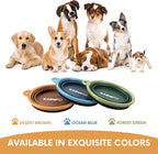 Collapsible Dog Bowl with Non Skid Suction Base -100% Pure Silicone Foldable Water Bowl, Portable Dog Bowl for Travel, Hiking & Camping 350mL 1 Piece