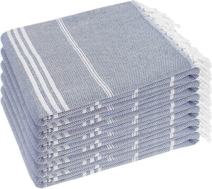 YSYJ Turkish Beach Towel 6 Pack Beach Towels 36"x71" Beach Towel Oversized Sand Free Turkish Towel Quick Dry Bath Towels Navy