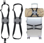 Luggage Bungee Strap，Luggage Straps Bag Bungees for Add a Bag Easy to Travel Suitcase Elastic Strap Belt（2-Pack-Grey）