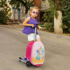 VLIVE Kids 2-in-1 Ride-On Suitcase & Backpack Set, 30L Suitcase + 10L Backpack, Durable EVA, Lightweight Foldable Wheels, Mermaid Design for Girls Ages 4-8