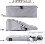 EPICKA TripCozy Compression Packing Cubes - 4 Set Durable Travel Organizer Bags with Mesh Top, Expandable Travel Accessories for Carry on, Luggage, Suitcase, Backpack (Light Grey)