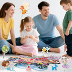 6 Set (260pcs) Puffy Sticker Books Activity for Girls, Reusable Stickers Book, Fairytale+Garden+Princess Party+Mermaid+Kids Zone+Girls' Shop, Travel Book for Kids Ages 3+