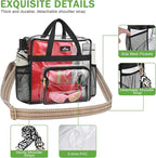MAY TREE Clear Bag for Stadium Events, 12x6x16 Clear Tote Bag with Removable Strap, Transparent Bag for Concert Sports Gym, White Guita-Strap