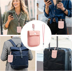 Undercover Bra Wallet, Hidden Travel Pouch with Adjustable Elastic Strap, Secret Stash Pocket for Passport, Credit Cards, Money and Valuables (Pink)