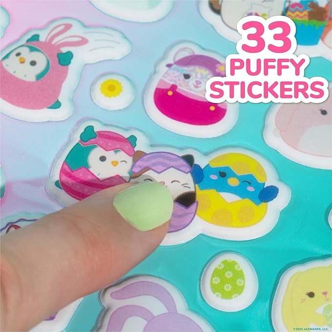 Original Squishmallows Puffy Stickers, 33 Stationery Stickers, Spring Theme