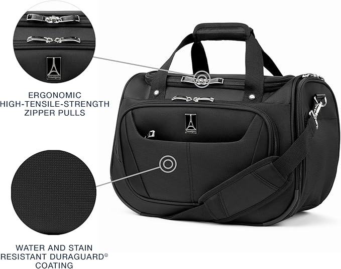 Travelpro Maxlite 5 Softside 2pc Set Expandable Carry On Luggage with 4 Spinner Wheels/Soft Underseat Tote, Lightweight Suitcase, Men and Women, Black