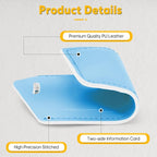 Travelambo Luggage Tags for Suitcases Faux Leather Privacy Protection 2 Pack Bag Tags Travel Accessories Essential, Light Blue