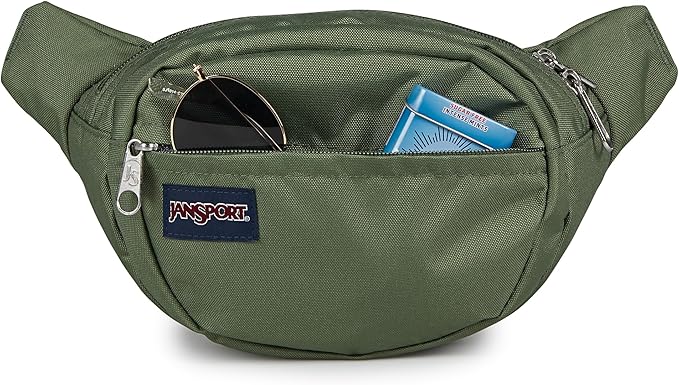 JanSport Fifth Avenue Fanny Pack Crossbody Bags for Women, Men - Stylish, Durable Waist Bag with Adjustable Belt, Main Zippered Pocket, Quick Stash Pocket - Travel Essentials - Black