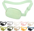 Fleece Fanny pack with Adjustable Strap for Women and Men Crossbody Bag Bum Bag, Waist Pack for Hiking Workout Sports Travel Light Green