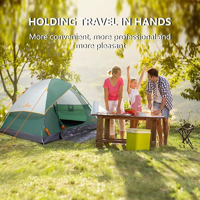 ASFANES Sundome Camping Tent with Rainfly, 2/4/6/10 Person Tent Sets Up in 10 Mins, Weatherproof Shelter for Camping, Festivals, Backyard, Sleepovers, & More