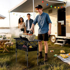 Anbte 3ft Aluminum Roll Top Camping Table Max 27.5", 2 Adjustable Height Folding Camping Table Waterproof with Storage Net and Bag for BBQ Picnic Tailgating Backyard RV Travel, 32.2” x 16”, Pure Black