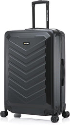 US ARMY Fox 28 inch Hardside Luggage with Spinner Wheels | Lightweight Large Suitcase for Extended Travel | Chevron Icon, Gel Handle, Side Studs, Retractable Trolley, Heavy Duty | Black