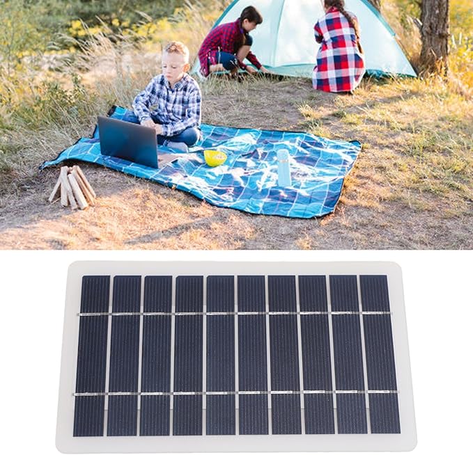 5W Solar Panel for Phone Radio, Solar Panel Charger for Micro USB & USB C Port, 5W USB Solar Panel for Small Devices, Without Power Storage Function