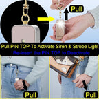 Ultrathin Personal Alarm Rainproof Ultra-Lightweight (0.8 oz) Bulky-Free Keychain Siren for Women, Students Safety. SOS Emergency 130db Hiking Alert Strobe Light. Replaceable Battery. Rose Gold