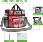 MAY TREE Clear Bag for Stadium Events, 12×6×12 Clear Tote Bag with Removable Strap, Transparent Bag for Concert Sports Gym, Wave-Strap