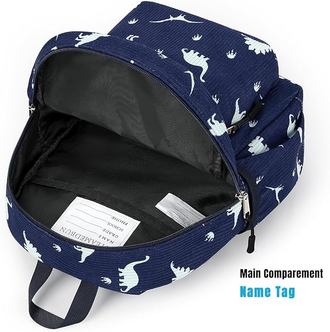 STEAMEDBUN Corduroy Toddler Backpack for Boys Girls 2-4, Kids Preschool Backpack for Kindergarten - Dinosaur