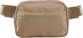 Pander Everywhere Belt Bag for Women, 5 Zipper Pockets Nylon Crossbody Fanny Pack Purse (Gray Brown)
