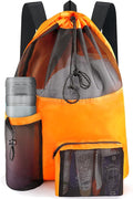 HOHOM Swim Mesh Beach Bag, Waterproof Gym Bags for Women and Men, Large Pool Bag Swimming Gear Drawstring Backpack