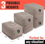 Koala Kloud 3 Height Travel Foot Rest - Gray Inflatable Foot Rest Pillow, Car Seat, Airplane Bed for Toddler Travel Essentials Kids Accessories