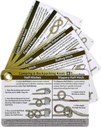 ReferenceReady Outdoor Knots Pocket Guide - Waterproof Knot Tying Cards with Mini Carabiner, 22 Rope Knots for Camping, Backpacking, Scouting and Wilderness Survival