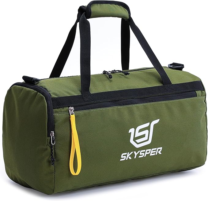 SKYSPER 30L Gym Duffel - Sports Bag Small with Wet Pocket for Sport, Travel, Fitness & Workout Men Women(Armygreen)