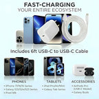 TT&C 30W USB-C Super Fast Charger with 6ft Type C Cable, PD Wall Block Compatible with iPhone 17/16/15 Pro Max/Air, iPad Pro, and Galaxy S25/S24-1 Pack