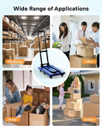 Voipvvii Folding Hand Truck 500lbs, Portable Heavy Duty Dolly Cart, 6 Wheels Collapsible Luggage Cart with 2 Elastic Ropes - Compact Trolley Cart for Easy Moving - Ideal Hand Cart for Travel and More
