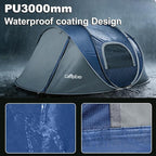 Camping Tent, Pop Up Instant Tent for 2-3 Person, Sets Up in Just Seconds, Waterproof Durable Tent with Carry Bag for Camping Hiking Outdoor