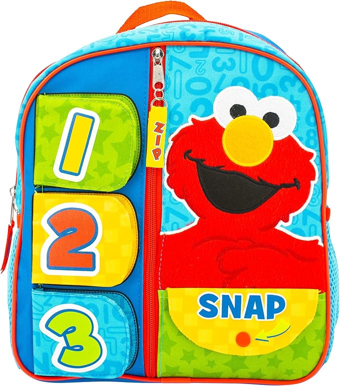 AI ACCESSORY INNOVATIONS Sesame Street Fun Interactive Backpack Mini Backpack For Kids, Boys & Girls Learning Pre School School Bag, 12”