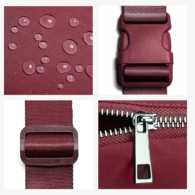 Belt Bag Fanny Pack Crossbody Bags for Women Fashion Waist Packs with Adjustable Strap Gifts for Women Men Teen Girls (Wine)