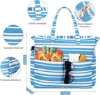 Trifabricy Beach Bags for Women Waterproof Sandproof Women Tote Bag, Large Beach Bag with Zipper for Gym Travel Vocation