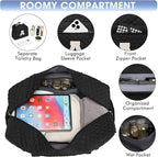 Initial Travel Duffle Bag for Women - Black Personalized Weekender bags Overnight Bag with Shoe Compartment & Wet Pocket Weekend Tote Bags with Toiletry Bag Monogram Christmas Gifts (Letter A)
