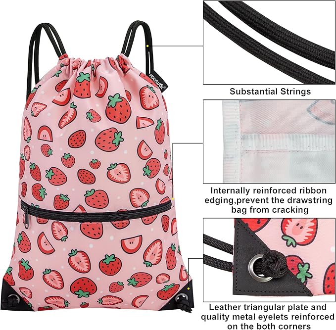 HOLYLUCK Drawstring Backpack Bag Sport Gym Sackpack