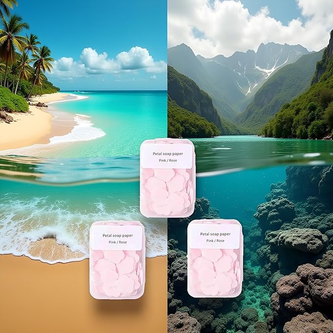 300pcs Portable Hand Washing Soap Sheets, Scented Mini Soap Sheets, Paper Soap for Travel,Disposable Soluble Soap for Outdoor Travel, Camping, Hiking